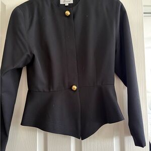 Bicci Black Blazer with Gold Buttons with Pencil skirt - Beautiful Suit